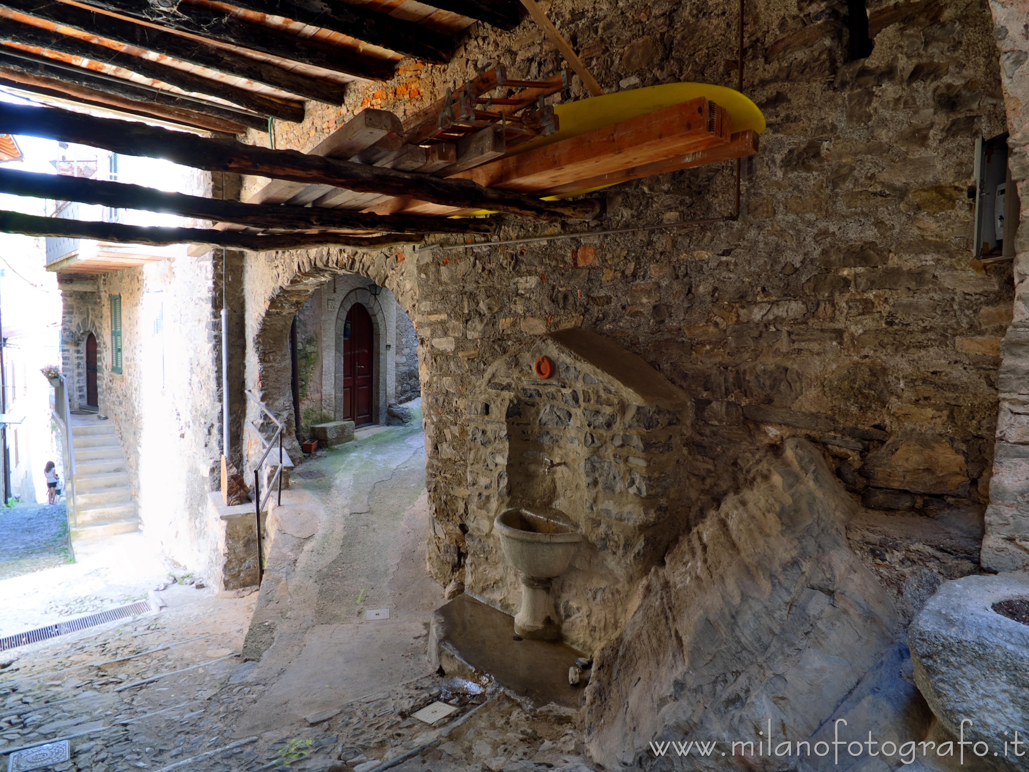 Nesso (Como, Italy) - Crossroads through the alleys of the village of Nesso